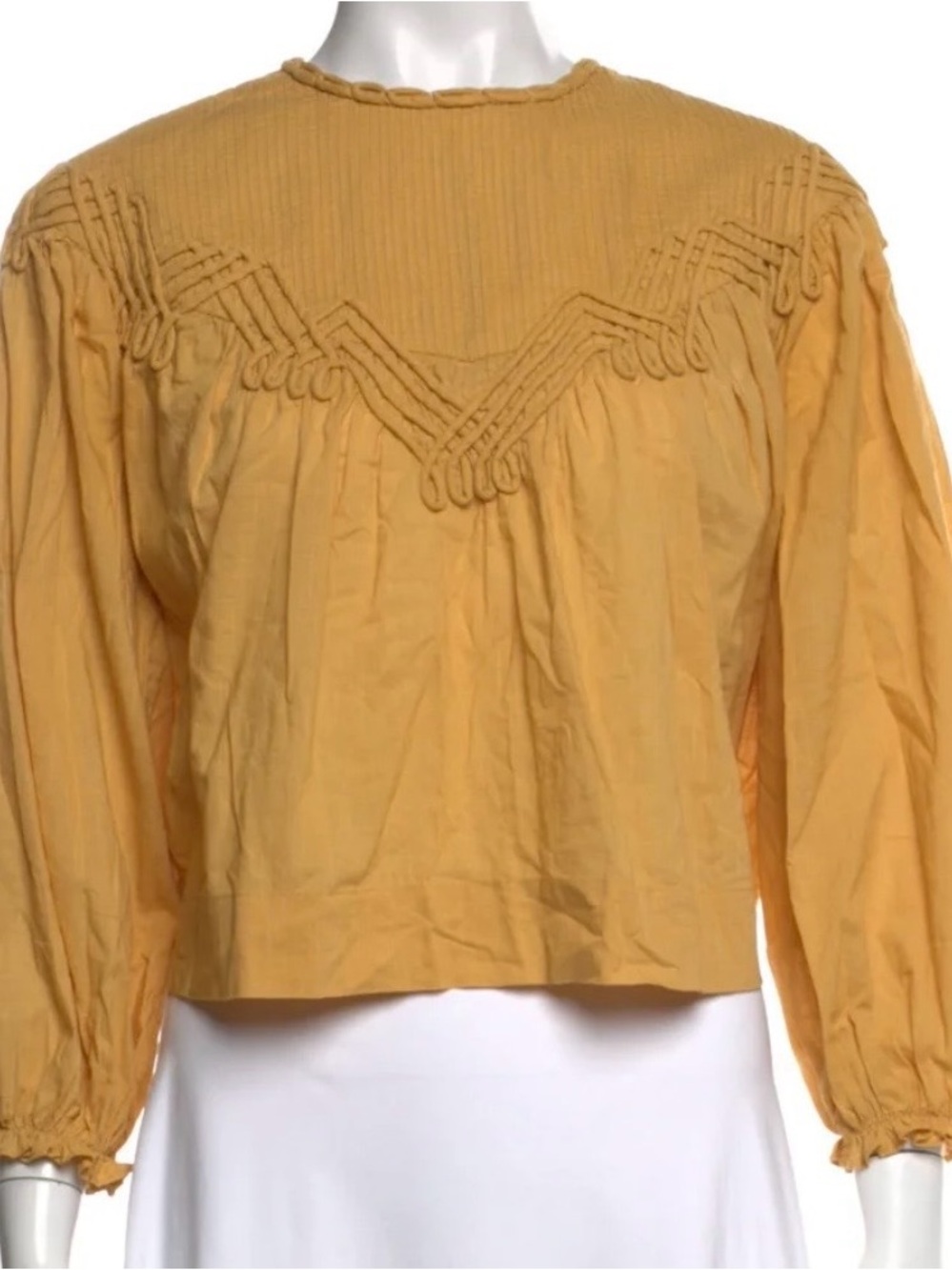 The Great. Boho Mustard Yellow Peasant Blouse - Picture 3 of 4